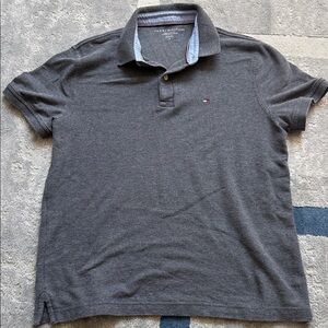 Tommy Hilfiger Men’s Charcoal Gray Polo Shirt with Logo